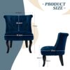 HULALA HOME Velvet Dining Chair Dressing Vanity Chairs Kitchen Upholstered Accent Chair with Black Legs for Dining Room Living Room Bedroom (1, B