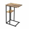 Yusong C Shaped End Table, Small Side Tables Slide Under Sofa Couch Bed, Small TV Tray Bedside Table for Small Spaces, Living Room, Bedroom, Blac