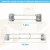 RV Shower Corner Storage Bar, Camper Travel Trailer RV Bathroom Storage Rods with Rotatable Bracket, Adjustable Camper Storage Organization Trail
