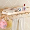 HIGOH Towel Racks,Bathroom Towel Rack Wall Mounted Towel Holder,Bathroom Towel Rack,Double Tier Shower Storage Rack,Wall Mounted Towel Bar,Alumin