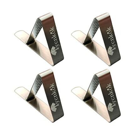Iycnkok Tablecloth Clips 4 Pieces Stainless Steel Table Cover Holder Clamps for Outdoor Garden