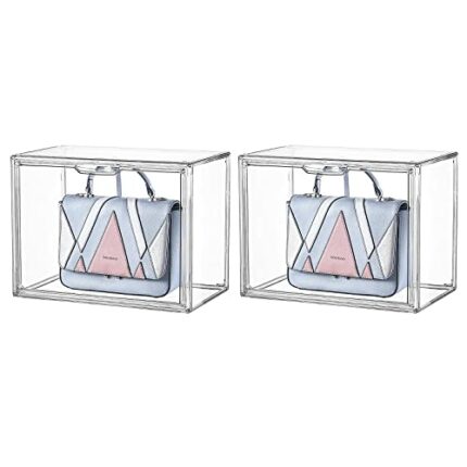 JJoexyfit Clear Plastic Shoe Boxes, Stackable Shoe Cases, Clear Sneaker Storage Organizer (2)