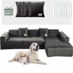 Topchances Sofa Covers 3 Seater,Thick Velvet High Stretch L-Shaped Sofa Slipcovers Super Soft Couch Cover Pets Dogs Friendly Anti Slip Slipcover