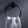 RAKUTE Modern Design Space Aluminum Black Towel Rings, Towel Holder, Round Wall-Mounted Towel Rack, Bathroom Accessories Hardware Bathroom Ring