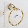 RAKUTE European Round Towel Ring Holder,Towel Rail,Made Stainless Steel Polished Gold Finished Zinc Alloy Concealed Screws Wall Mounted for Bathr