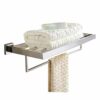 N/A Bathroom Towel Rack Holder Stainless Steel Chrome Wall Mounted Square Bath Towel Holders Towel Racks Bathroom Accessories