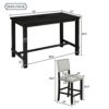 DINGZZ 5 Piece Counter Height Dining Table Set Black Table And 4 Chairs Furniture In Beige