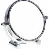 HIMRY Free Standing Small Platform Shaving/Make Up Mirror, 6 Inch 5x Magnification, Two-Sided Swivel Mirror Chrome finish Cosmetic Mirror, Stand