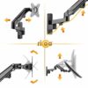 RICOO PC Monitor Wall Mount Height Adjustable Gas Spring Swivelling Tilting for 17-27 Inch Screen S4411 Monitor Mount VESA 75 x 75 100 x 100 mm