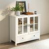 N/A Rolling Kitchen Trolley Island Cart Wood Top Storage Cabinet Utility With/Drawers For Living Room
