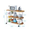 Storage Carts Kitchen furniture Multi-Layer Steel Frame Wood Partition Multifunction Organizer Cart With Wheels Kitchen trolley (Color : B, Size