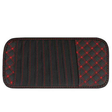 Hajimia Car CD Holder Auto Sun Visor CD Case Wallet DVD Binder DVD Organizer Storage Bag Portable Red Line Storage bag