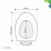 Mass Dynamic Soft Close Toilet Seat with Quick Release for Easy Cleaning Toilet Seats, Easy Top Fixing with Adjustable Hinges, Standard Oval Toil