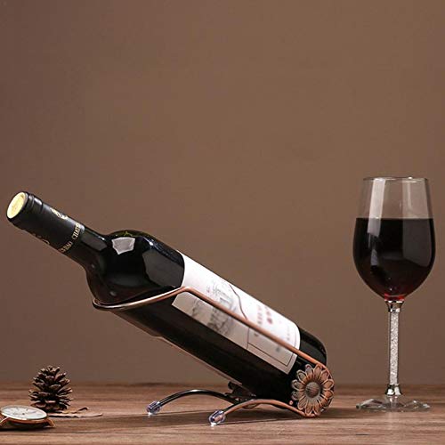 DLOETT Red Wine Stand Simple Wrought Iron Rack Home Bottle Cabinet Decorative Ornaments Bracket Shelf for Bar Wine Cellar Kitchen