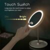 Tektalk LED Make-up Mirror 1X 5X Magnification Three colors of Light Two-Sided with Touch Dimmer Switch Battery and USB Powered 90°Rotation Cosme
