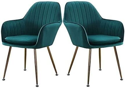 dining chair Kitchen Dining Room Furniture Chairs Home Kitchen Dining Chair Set Of 2 Living Room Armchair with Metal Legs Velvet Seat and Backres