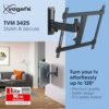 Vogel's TVM 3425 full-motion TV wall bracket for 32-65 inch TVs, Max. 55 lbs (25 kg), Swivels up to 120º, Full-Motion TV wall mount, Max. VESA 40