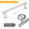 bowarepro Stainless Steel Towel Rail 30CM Wall Mounted Chrome Towel Holder Towel Hanger for Bathroom Kitchen Brushed Finish 30cm/12in (Silver)