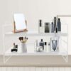Desk storage rack, desk organiser, multipurpose bookcase for office, home, desktop display shelf, desk stand, bookcase (white shelf, white board,