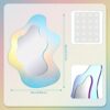 Wavy Acrylic Mirror Rainbow Irregular Aesthetic Vanity Wavy Frameless Amorphic Retro Mirror for Living Room Bedroom Bathroom Entryway Wall Decor