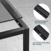 SAYGOER Small Side Table Glass End Table with Mesh Storage Shelf for Small Spaces Modern Square Bed Nightstand Couch Table for Living Room Bedroo