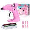 Cordless Hot Met Glue Gun - Mini Hot Glue Gun USB Rechargeable with 2600mAh Lithium Battery 30pcs Glue Sticks(7x140mm) for DIY Arts Crafts Gift H