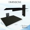FEBTECH - Floating Entertainment Center Shelves - Wall Mount Floating Tv Shelf for Projector, Tv, DVD Players, Games Consoles, Cable Boxes, TV Ac