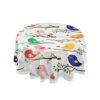 xigua Elegant Flowers Tablecloth Durable 60 Inch Round Table Cloth Cover with Zipper Umbrella Hole Camping Tablecloths for Outdoor Party Picnic
