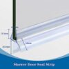 Shower Door Seal Strip 2 x 80 cm for 4mm/5mm/6mm Glass Thickness Shower Screen Seal Strip Covers up to 12mm Gap Replacement Shower Door Bottom Se
