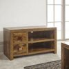 Home Source — Study Walnut Effect Particle Board 2 Drawers 1 Shelf Support TV Entertainment Unit