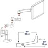 23 cm extension for Ergotron LX arms in black