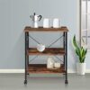 UXZDX 3 Tier Kitchen Storage Cart Microwave Oven Rack For Household Kitchen Wheel Movable Storage Holders Cart