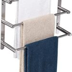 XHALERY Towel Bar Rail 3-Tier Bath Towel Rack 304 Brushed Finish Stainless Steel Wall Mounted Towel Holder 40 cm Towel Rails for Kitchen Bathroom