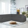 Italian Bed Linen Dahlia Corner Sofa Cover, 92% polyester + 8% elastometer, Brown
