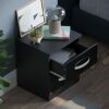 Amazon Brand - Movian High Gloss 2 Drawer Bedside Cabinet, Black, 47 x 40 x 36 cm