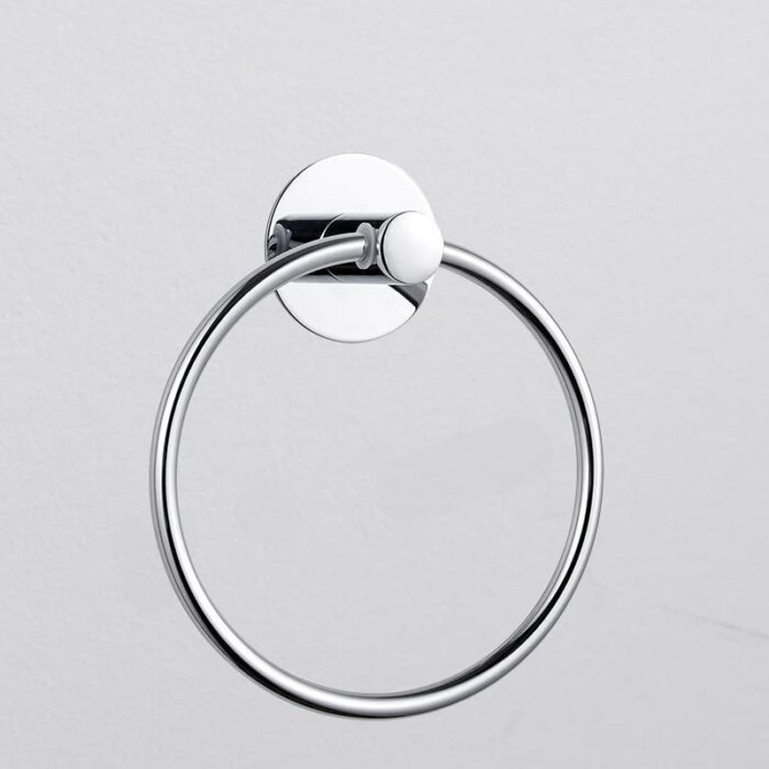 YUET Towel Holder Towel Ring Rail Self Adhesive Towel Holder,Stainless Steel Bathroom 7.08 inches/18cm,Wall Mounted 3M Self Adhesive Hand Towel R