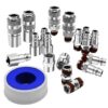 YOTOO 19pcs 1/4" BSP Air Line Connectors Euro Hose Compressor Fitting Metal Quick Connectors Air Coupler and Plug Set