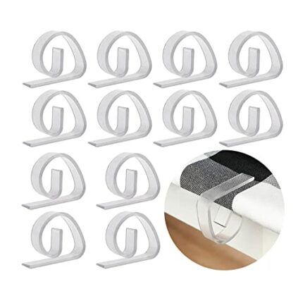 Azwood Tablecloth Holders, 12pcs Clear Plastic Table Cloth Clips, Tables Cover Clamps for Indoor Outdoor Tablecloth Clips for Garden, Home, Picni