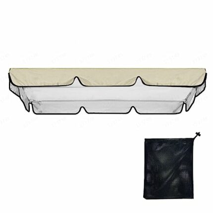 Healife Replacement Swing Chair Canopy with Storage Bag, 3 Seater UV Proof Waterpro of Garden Swing Seat Canopy Cover for Garden Swing
