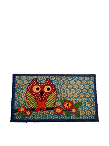 Decorative Coir Entrance Door Mat Owl on branch 70 cm x 40 cm