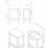 Premier Housewares Garden Storage MDF White Finish Bedside Table Outdoor Storage Box Garden Storage Box Waterproof Large Sideboard Storage Cabine