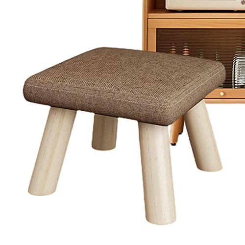 Huaxingda Small Ottoman | Wooden Storage Ottoman with Non-Slip Pad - Footstools, Small Ottoman Footrest for Living Rooms, Offices, Kitchens, and