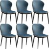 Kitchen Dining Room Furniture Chairs Modern Design Dining Chair Set Of 6 Water Proof PU Leather High Back Padded Soft Seat Reception Chair for Di