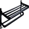 Towel Rack Black Aluminum,Foldable Towel Rails,2-Tiers Wall Hanging Towel Holder,for Bathroom Bedroom Kitchen