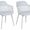 Beliani Set of 2 Dining Chairs Synthetic Material Legs Light Grey Almira