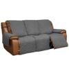 Easy-Going Recliner Sofa Cover, Reversible Couch Cover for 3 Seat Recliner, Split Sofa Cover for Each Seat, Furniture Protector with Elastic Stra