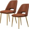 dining chair Office Reception Chairs Business Dining Chairs Set Kitchen Dining Chairs Set of 2, Counter Corner Kitchen Chairs with Gold Metal Leg