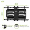 Kanto PDX650 Full Motion Articulating TV Wall Mount for 37-inch to 75-inch TVs | Low Profile with 22" Extension | Integrated Cable Management | S