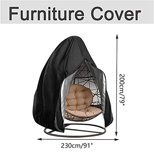 Timisea Egg Chair Cover Double Patio Hanging Egg Chair Cover Swinging Egg Chair Cover Polyester Taffeta Waterproof Heavy Duty Garden Rattan Wicke