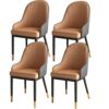 dining chair Kitchen Dining Room Furniture Chairs Faux Leather Dining Chairs Set Of 4 Water Proof PU Leather With Metal Legs Reception Chair for